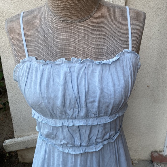 Simplee beautiful baby blue tiered spaghetti strap dress - Picture 4 of 16